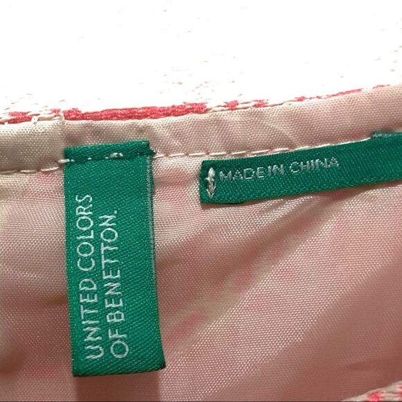 VTG United Colors of Benetton Pink Brocade Dress - Picture 3 of 9